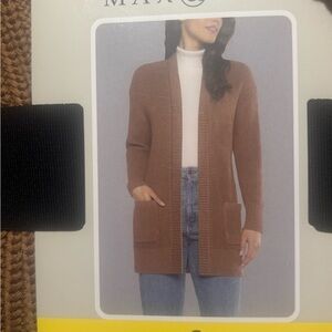 Max & Mia Women's Cotton Cardigan Sweater Pockets Camel Color Small New
